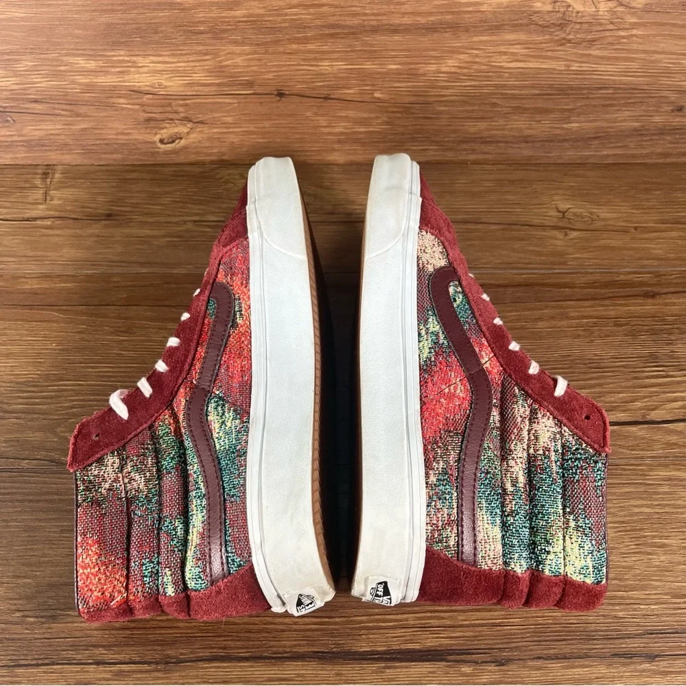 VANS SK8-Hi‎ Red Suede Sneakers Women’s Size 9.5 Lace Up Shoes